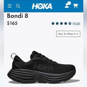 HOKA Bondi 8.  Black